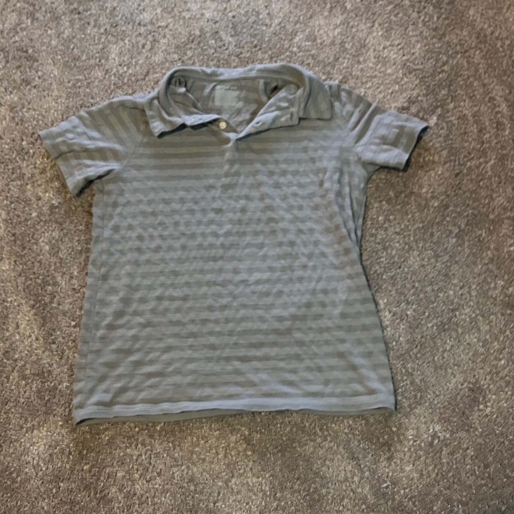 Gray Striped Polo Shirt